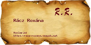 Rácz Roxána névjegykártya